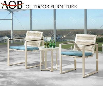 Modern Outdoor Exterior Patio Garden Hotel Home Balcony Backyard Rope Weaving Chair Furniture Set