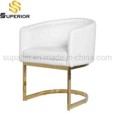 Modern Luxury Metal Frame Leather Armchair Single Sofa Chair