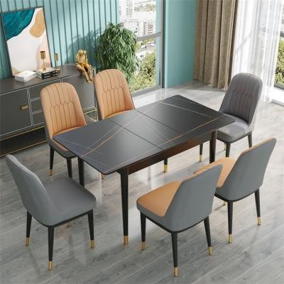 Wholesale Home Furniture Retractable Dining Table Extendable Sintered Stone Table