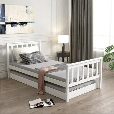 Solid Wood Foldable Bed Modern Minimalist Pine Bed for Children