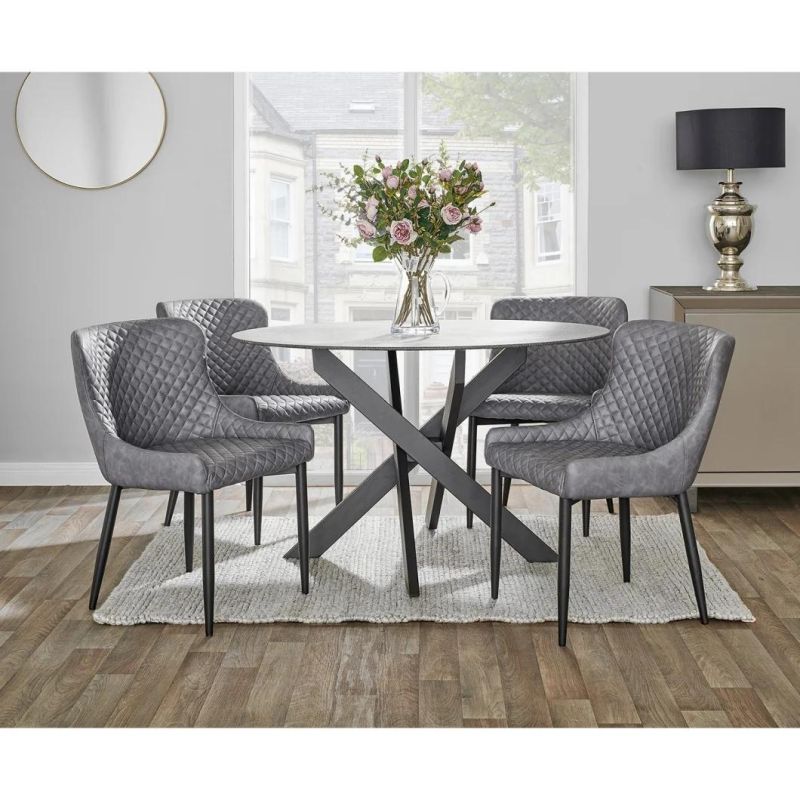 Modern Design Home Furniture MDF Material Dining 4 Chairs Table Sets