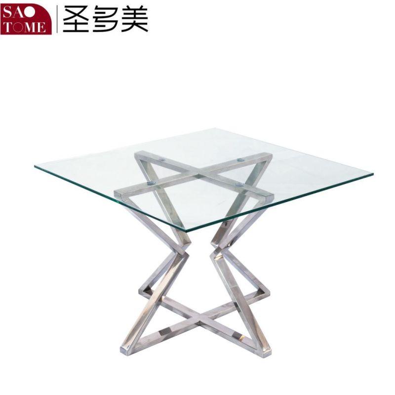 Living Room Furniture Simple Transparent Glass Coffee Table