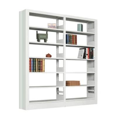 Metal Bookshelf Steel Shelving School Library Book Case Use for Double White Metal 5 Tier Living Room