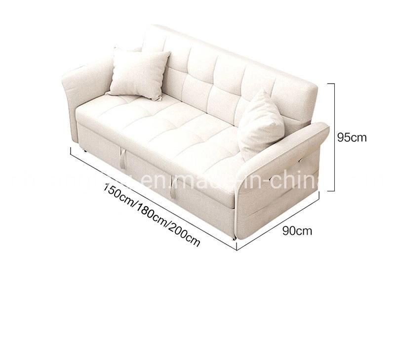 Modern Furniture 5 Seat Metal Armrest Double Folding Couch Sofa Bed Living Room Settee