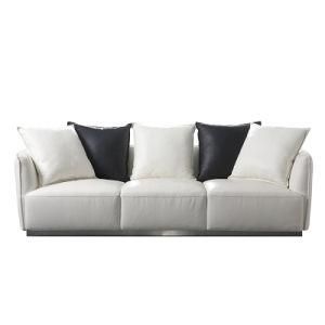 Modern 3 Seater Leather Sofa Single Sofa with Pillow Back