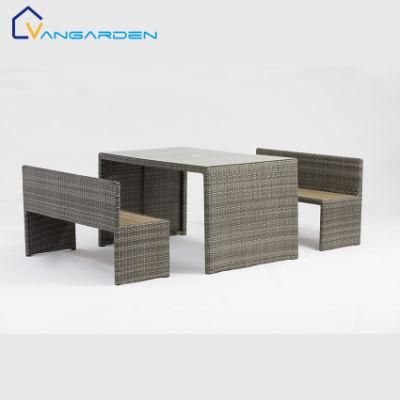 3PCS Cubic Modern Patio Furniture Rattan Outdoor