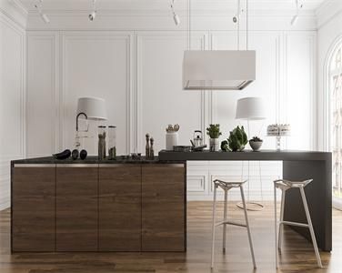 Customized Luxurious Island Design Long Lasting Laminate Kitchen Cabinet Furniture