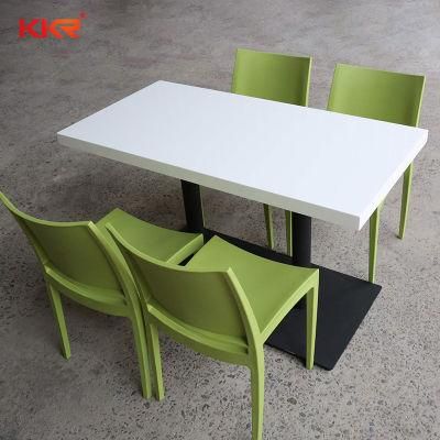 Customized Size Solid Surface Table Rectangle 2-4 People with Chairs Dining Room Table