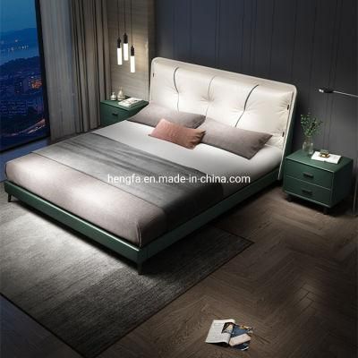 Modern Hotel Home Furniture Wood Bedroom Metal King Bed