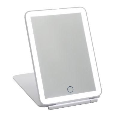 Super Thin Pad USB Rechargeable Folding LED Makeup Travel Mirror