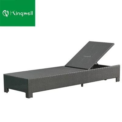 Modern Garden Furniture Wicker Daybed Single Sun Lounger with Cushions
