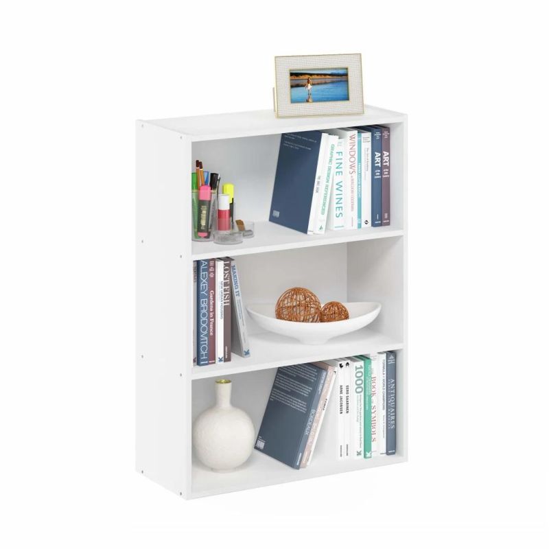 3-Tier Open Shelf Bookcase, White
