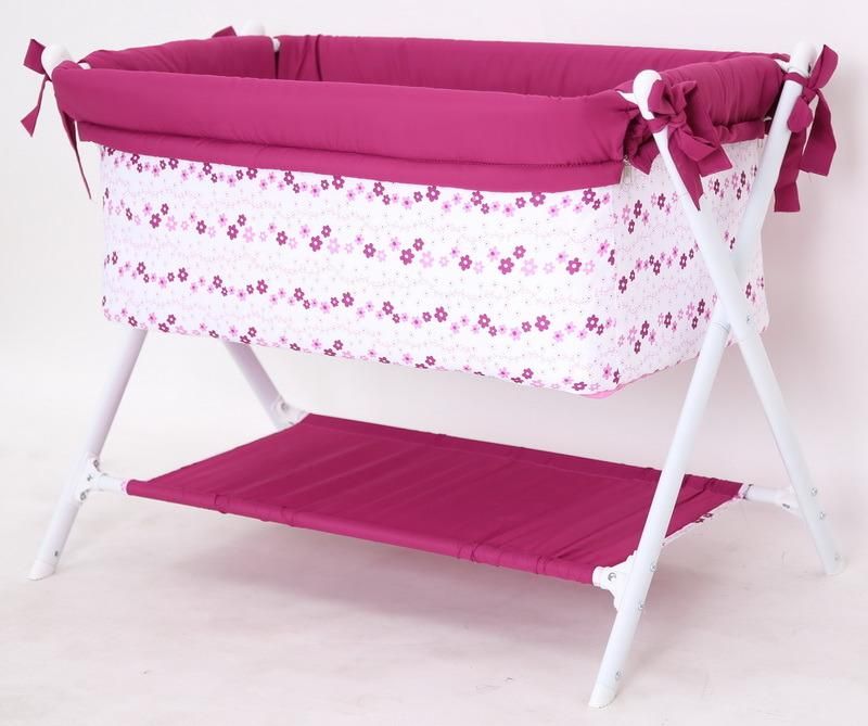Pink Baby Swing Bassinet Foldable Baby Cribs