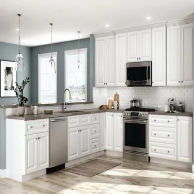 Modern Kitchen MDF Laminate Board Cupboard Cabinets Furniture Design Complete Sets White Chipboard Kitchen Cabinets