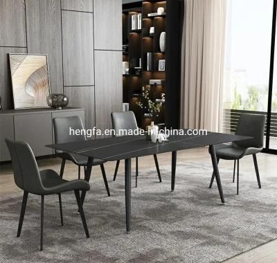 Modern Simple Metal Furniture Frame Marble Restaurant Dining Table