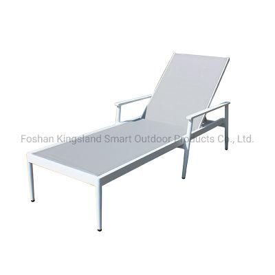 New Fashion Outdoor Pool Side Garden Furniture Aluminum Adjustable Sun Lounger with Mesh Fabric