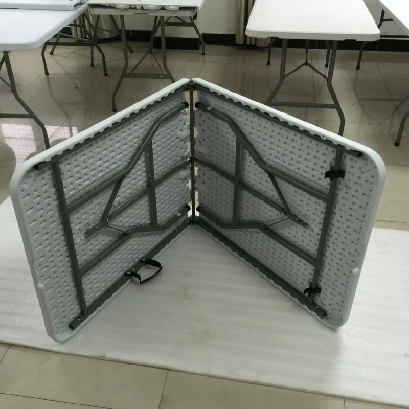 5FT Rectangle Plastic Folding Table, 60" Blow Moulded Foldable Table