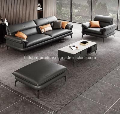 Real Leather High Classic Luxury Home Furniture Sofa Set