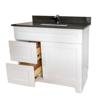 Factory Custom Make White Shaker Solid Wood Bathroom Vanity Cabinet