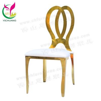 Ycx-Ss25 Foshan Modern Gold Infinite Dining Stainless Steel Wedding Chairs