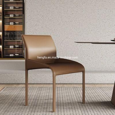 Wholesale Dining Furniture Leisure Family Backrest Saddle Leather Single Cafe Chair