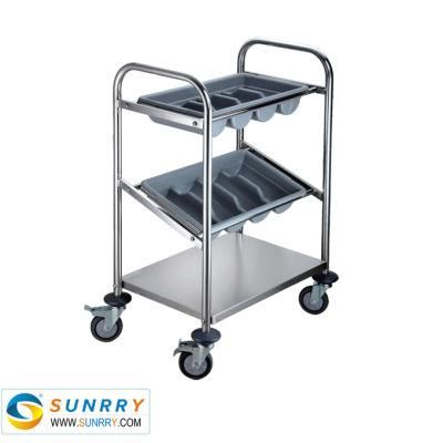 Commercial Kitchen Cuttlery Buffet Dish Storage Rack Trolley