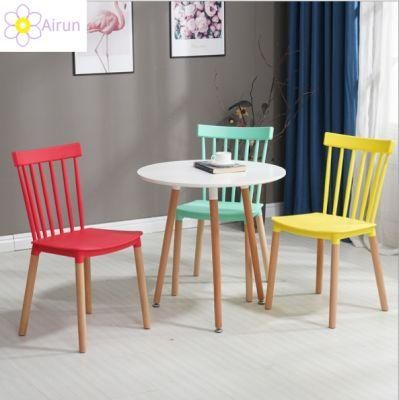 Solid Wood Leg Windsor Chair Cafe Restaurant Contemporary Dining Plastic Chair