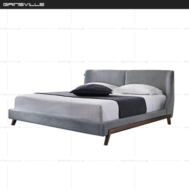 Modern Furniture Bedroom Foshan Storage Leather Adjustable Slat Royal King Size Bed Design