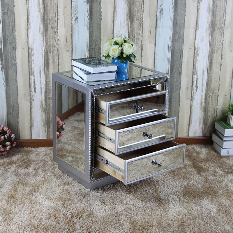 fashion Modern Design Bedside Cabinet Mirrored Furniture