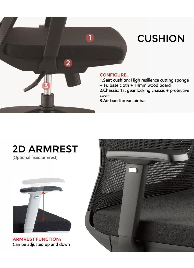 3D Adjustable Arms Modern Wheels Swivel Commercial Office Chair