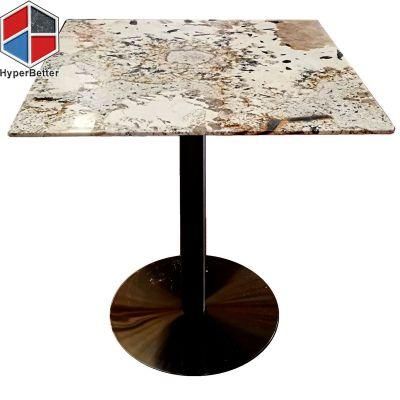 Wholesale Expensive Patagonia Granite Luxury Coffee Table New Black Stainless Steel Base