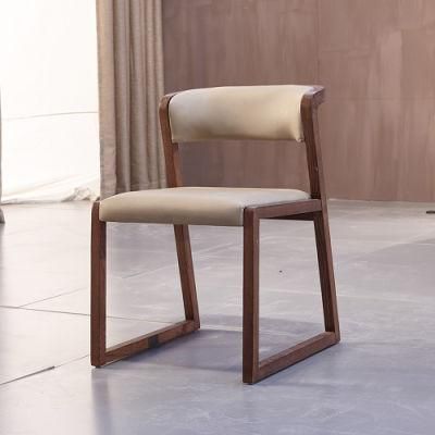 Elegant Tenon Structure Wooden Cushion Dining Chair From Foshan Factory