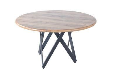 Modern Design Kitchen Dining Room Furniture Breakfast Set Furniture Dark Wood Round Table Casual Coffee Table for Home
