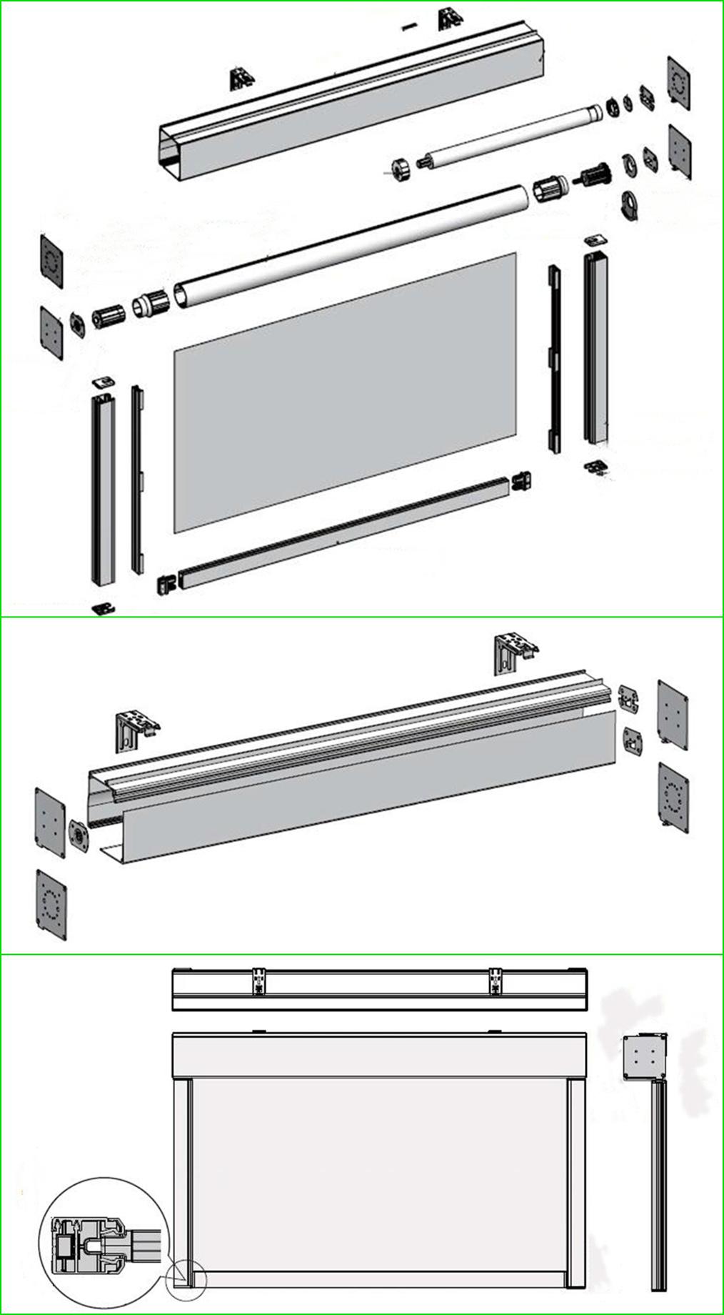 Motorized Outdoor Heavy Duty Zip Track Wind Proof Outdoor Roller Blind