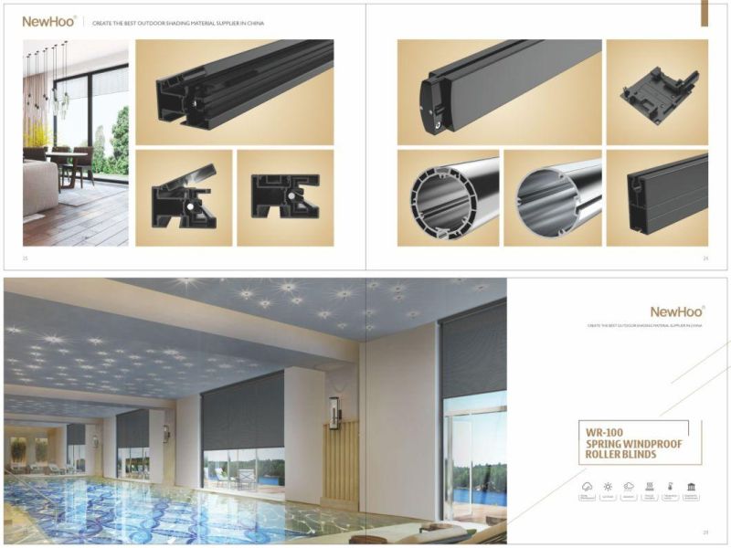 Customized Remote Control Roller Blind Zip Blinds Outdoor Wall Shades Powder Coated Grey Color  High Quality High Quality Zip Blinds Outdoor Wholesale