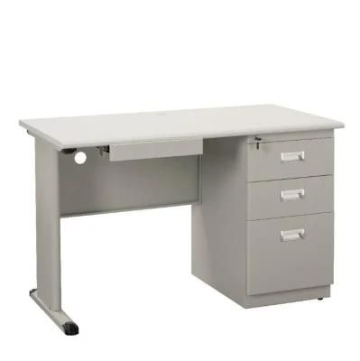 Classic Office Computer Desk Knock Down MDF Top Metal Office Table
