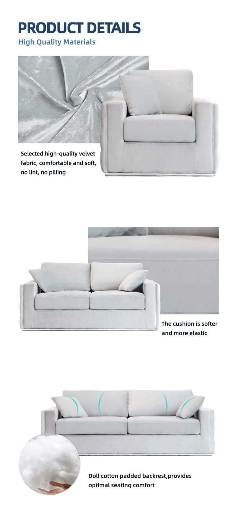 Customizable Home Furniture Luxury Velvet Sofa Set Furniture Living Room