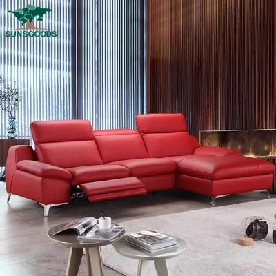 American Modern Design Living Room Couch Manual Recliner Wood Frame Sofa Set