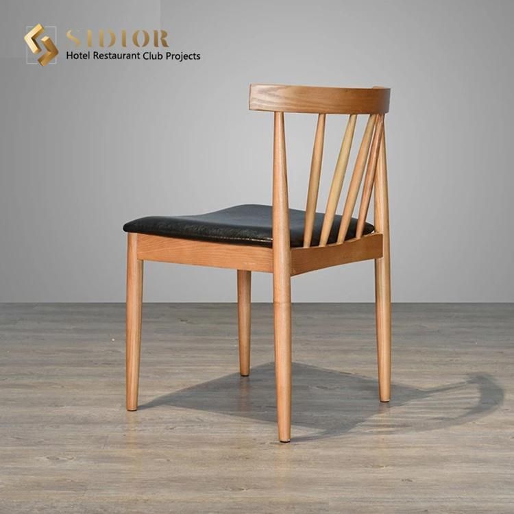 Cafe Furniture Modern Timber Chair Without Armrest