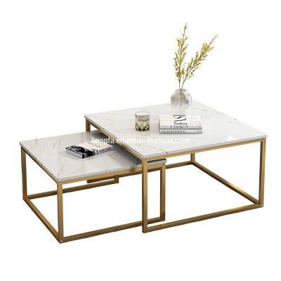 Minimalist Living Room Furniture Stainless Steel Rectangular Coffee Table