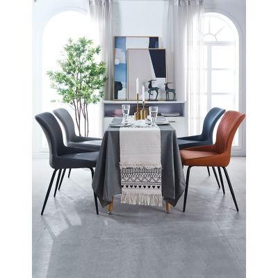 Ergonomic Design Home Furniture Square Back Velvet Fabric Dining Chairs