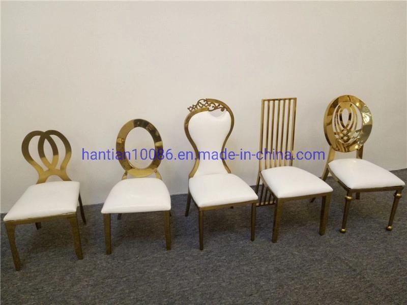 Customized Back Design Gold Stainless Steel Wedding Chair for Restaurant Kid Dining Room