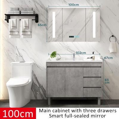Modern Bathroom Furniture Storage Vanity Bathroom Cabinet Shelf Mirror Combination