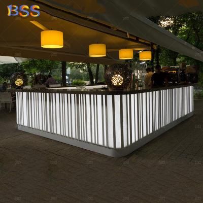 Modern L Shape Restaurant Bar Counter Design for Cafe