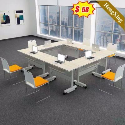 Modern Design High Quality Wooden Office School Furniture Square Meeting Study Folding Table