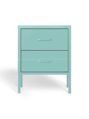 Metal Knock Down Storage 2-Drawer Cabinets End Table for Living Room