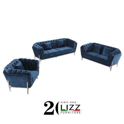 Latest Design Sofa Set Living Room Furniture Couch Modern Luxury Velvet Fabric Sofa