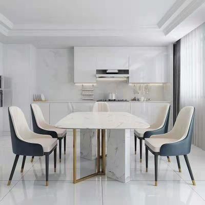 Wholesale Nordic Marble Top Rectangular Light Luxury Rock Plate Dining Room Set Modern Simple Dining Table