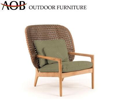 Modern Exterior Garden Villa Hotel Home Outdoor Teak Leisure Rope Weaving Chair Furniture