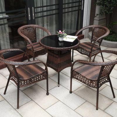 Chinese Style Modern Leisure Outdoor Garden Terrace Dining Room Home Living Room Wooden Table Wicker Rattan Sofa Furniture
